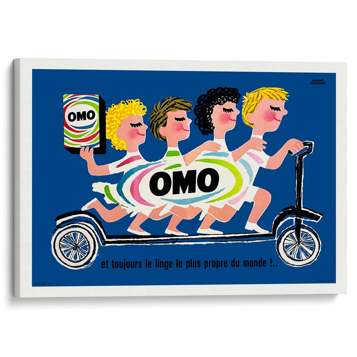OMO Washing Powder Scooter | French Vintage Advertising Wall Art Print