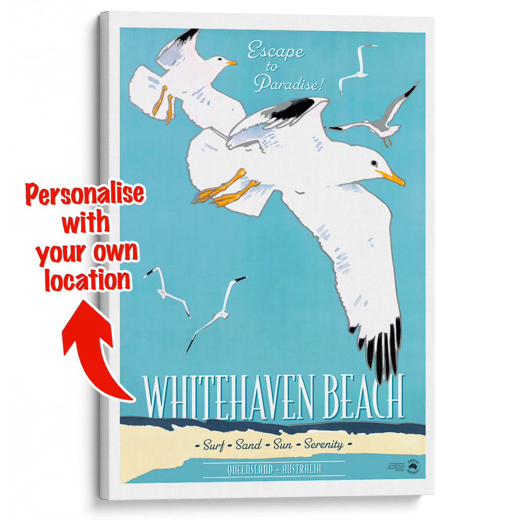 Custom Beach Wall Art Print | Whitehaven or Your Own Favourite Beach