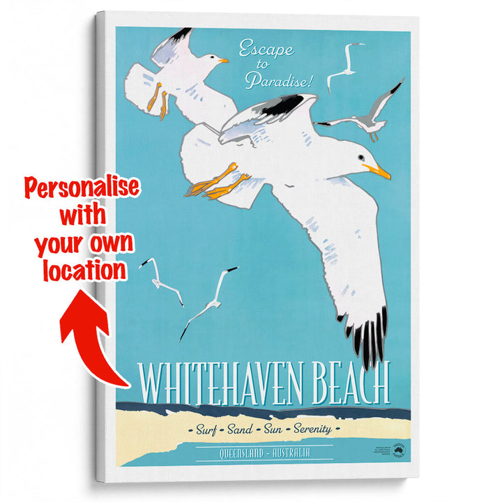 Custom Beach Wall Art Print | Whitehaven or Your Own Favourite Beach
