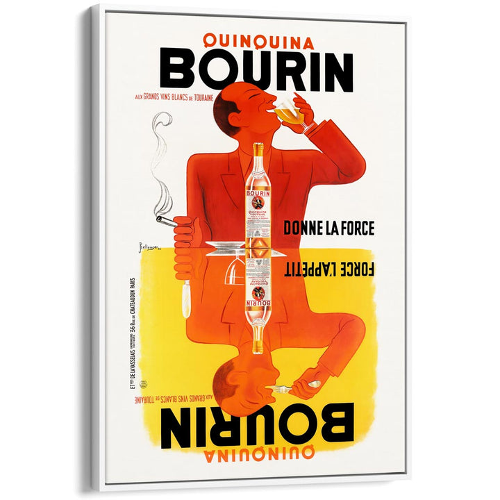 Bourin Quinquina | France A3 297 X 420Mm 11.7 16.5 Inches / Canvas Floating Frame: White Timber