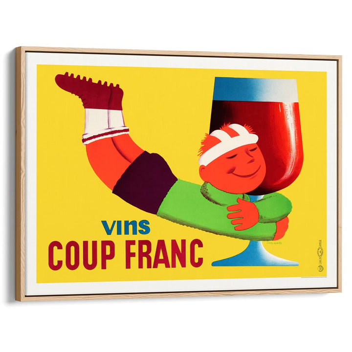 Vins Coup Franc 1950 | France A3 297 X 420Mm 11.7 16.5 Inches / Canvas Floating Frame: Natural Oak