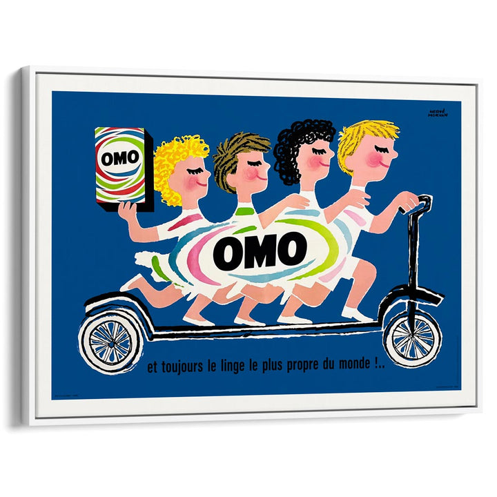 OMO Washing Powder Scooter | French Vintage Advertising Wall Art Print