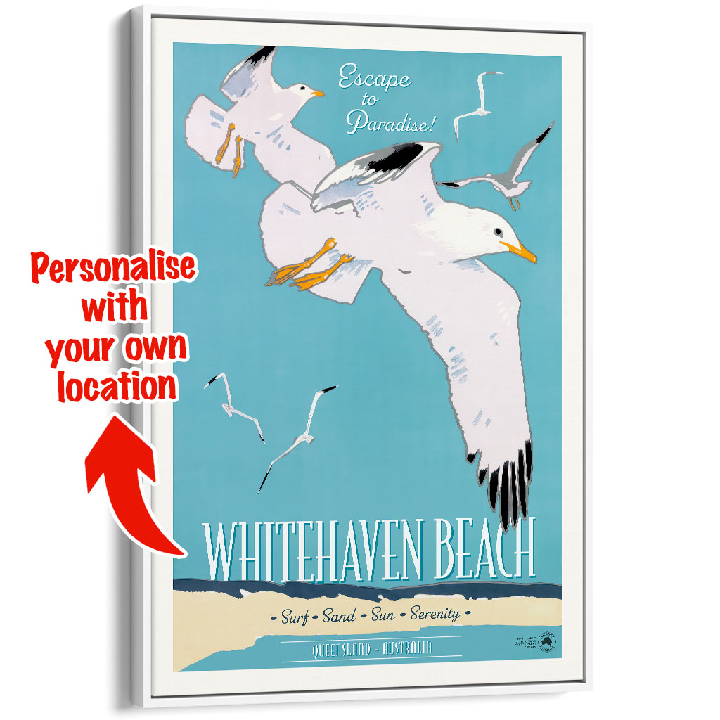 Custom Beach Wall Art Print | Whitehaven or Your Own Favourite Beach