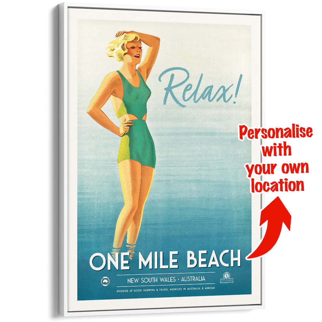 Custom Beach Wall Art Print | One Mile or Your Own Favourite Beach