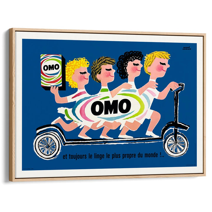 OMO Washing Powder Scooter | French Vintage Advertising Wall Art Print