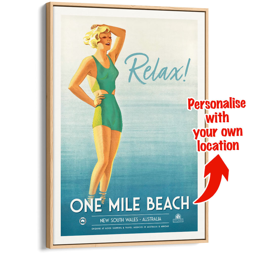 Custom Beach Wall Art Print | One Mile or Your Own Favourite Beach