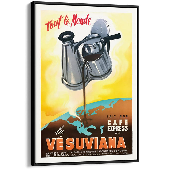 Vesuviana Coffee Maker | Italy A3 297 X 420Mm 11.7 16.5 Inches / Canvas Floating Frame: Black