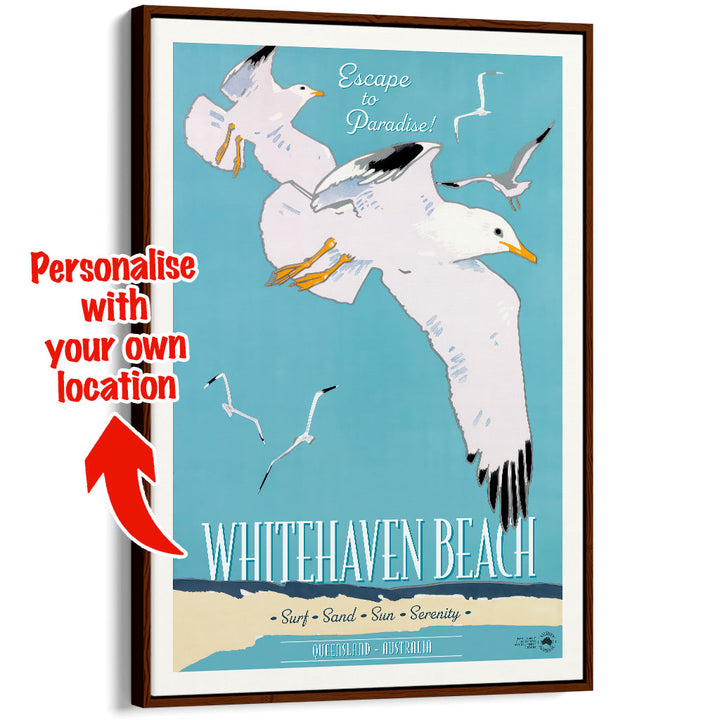 Custom Beach Wall Art Print | Whitehaven or Your Own Favourite Beach