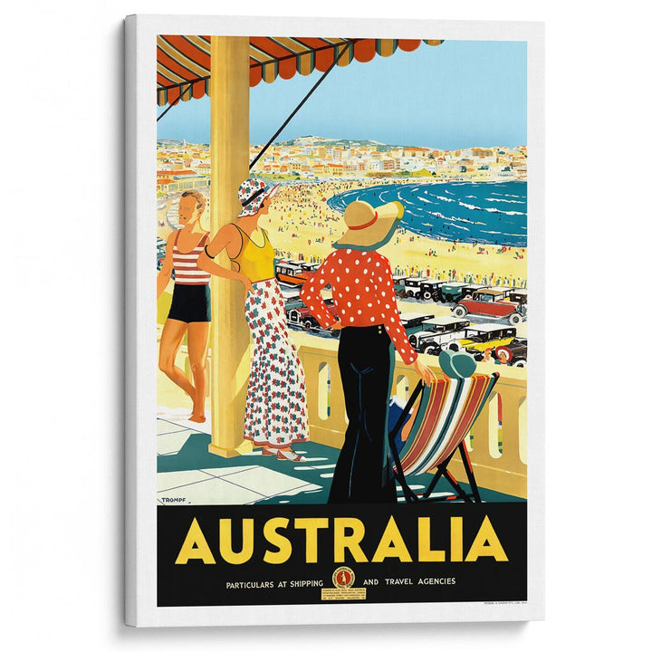 Australia Bondi Beach | A3 297 X 420Mm 11.7 16.5 Inches / Stretched Canvas Print Art