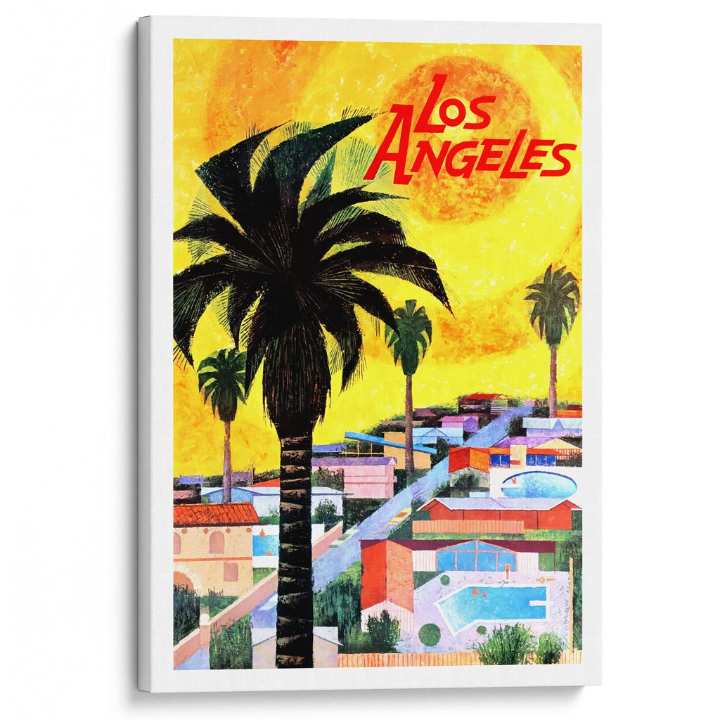 Los Angeles 1964 | Usa A3 297 X 420Mm 11.7 16.5 Inches / Stretched Canvas Print Art