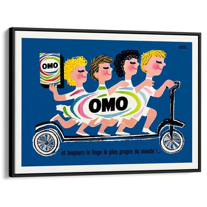 OMO Washing Powder Scooter | French Vintage Advertising Wall Art Print