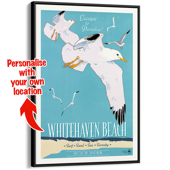 Custom Beach Wall Art Print | Whitehaven or Your Own Favourite Beach
