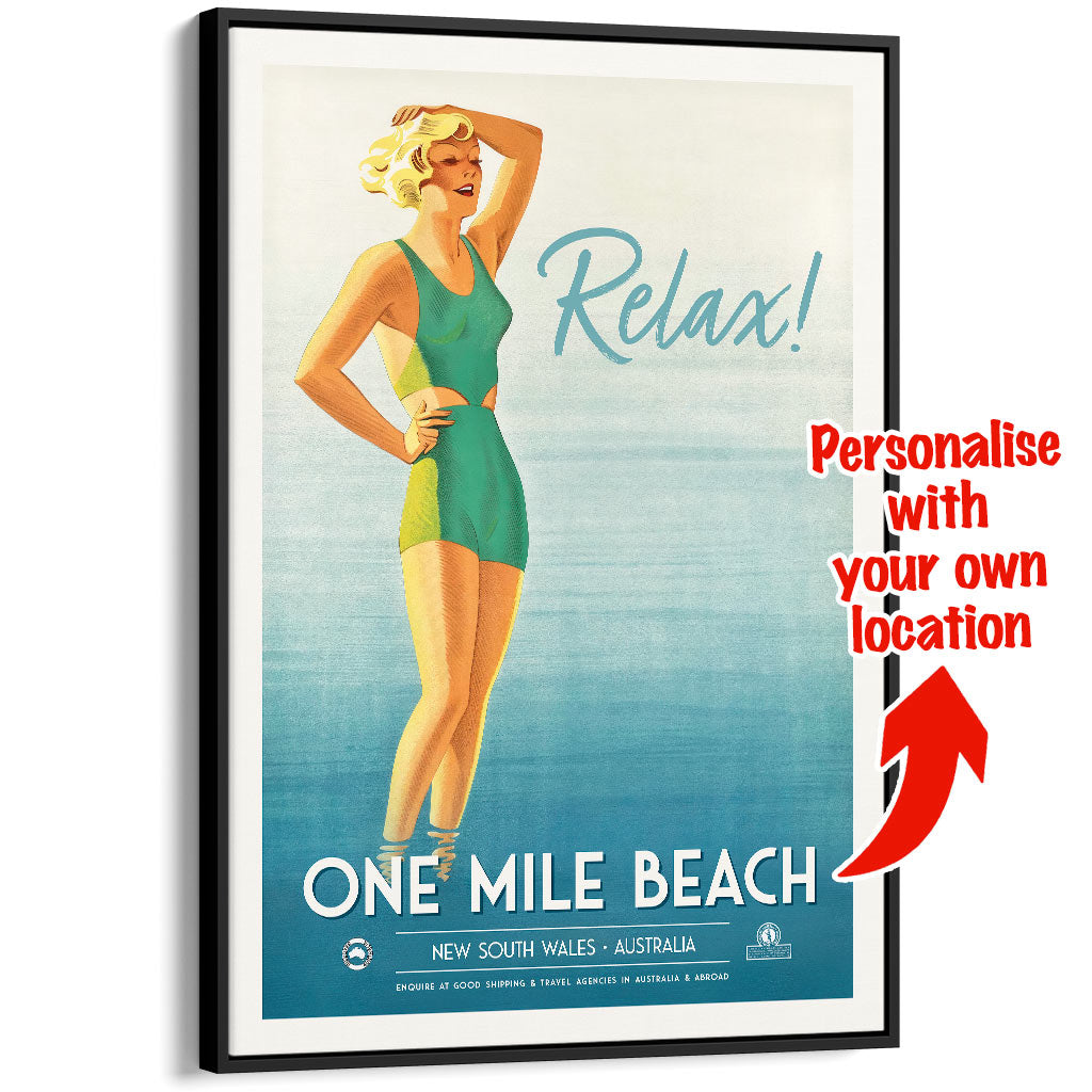 Custom Beach Wall Art Print | One Mile or Your Own Favourite Beach