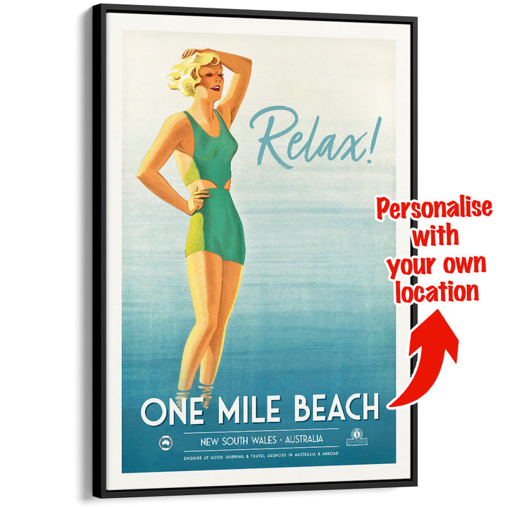 Custom Beach Wall Art Print | One Mile or Your Own Favourite Beach