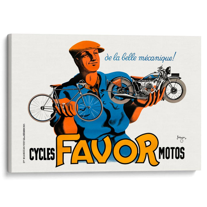 Favor Cycles & Motos | France A3 297 X 420Mm 11.7 16.5 Inches / Stretched Canvas Print Art