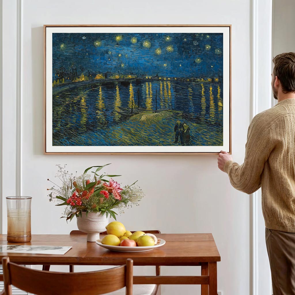 Van Gogh Starry Night Over The Rhone | Post-Impressionist Painting Art Print