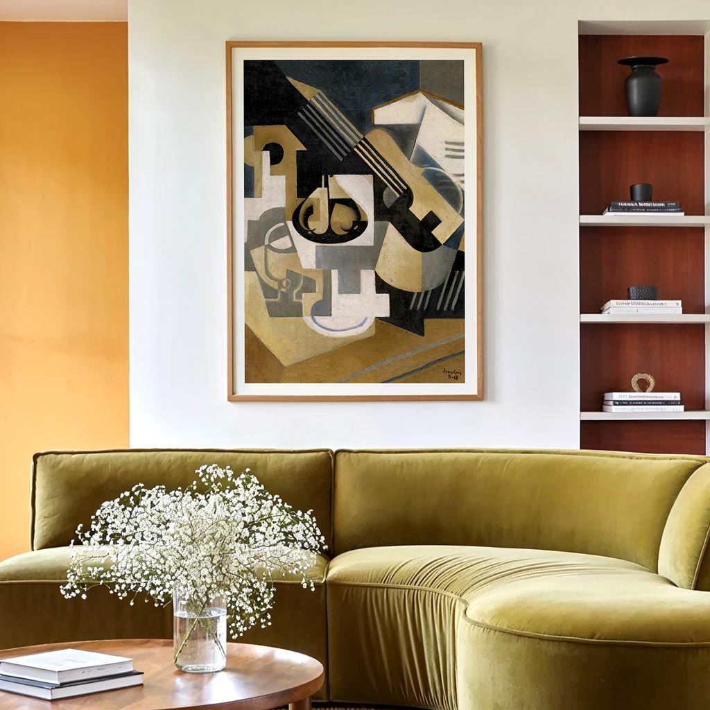Juan Gris Guitar and Fruit Bowl | Cubism Painting Art Print