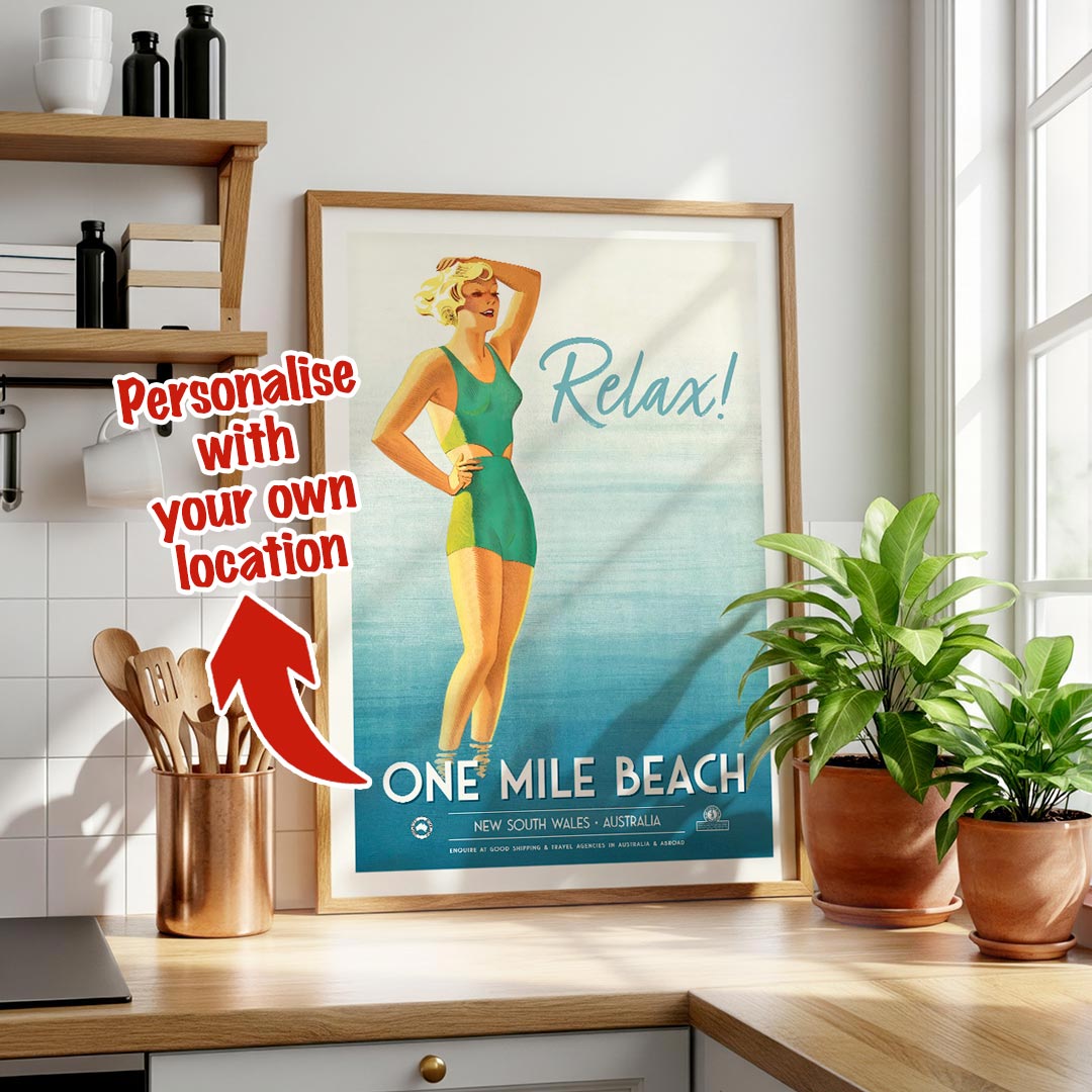 Custom Beach Wall Art Print | One Mile or Your Own Favourite Beach