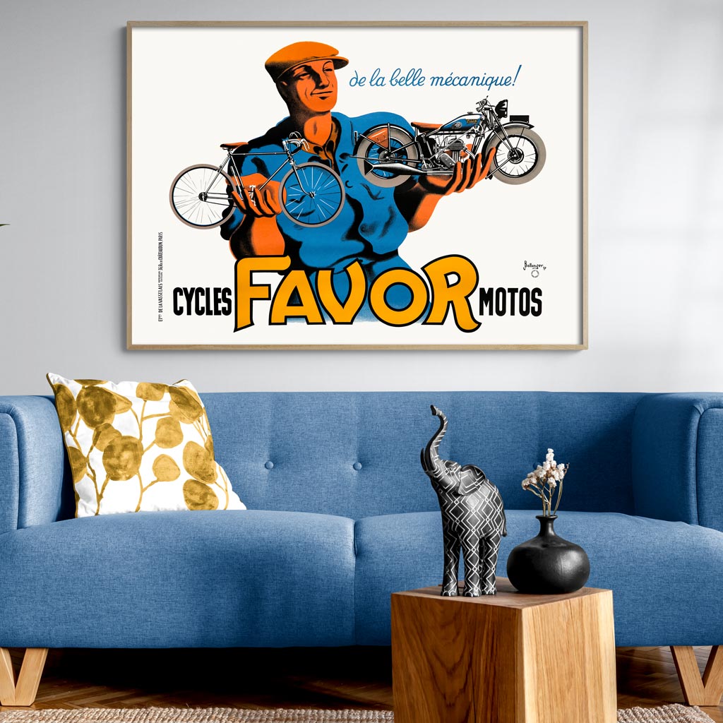 Favor Cycles & Motos | France A3 297 X 420Mm 11.7 16.5 Inches / Unframed Print Art