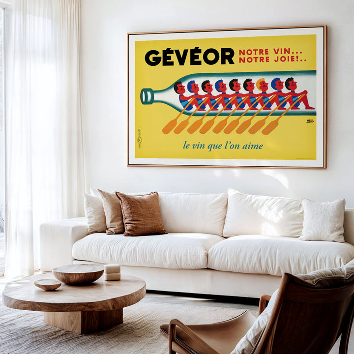 Gévéor Wine Rowers 1950 | French Vintage Advertising Wall Art Print