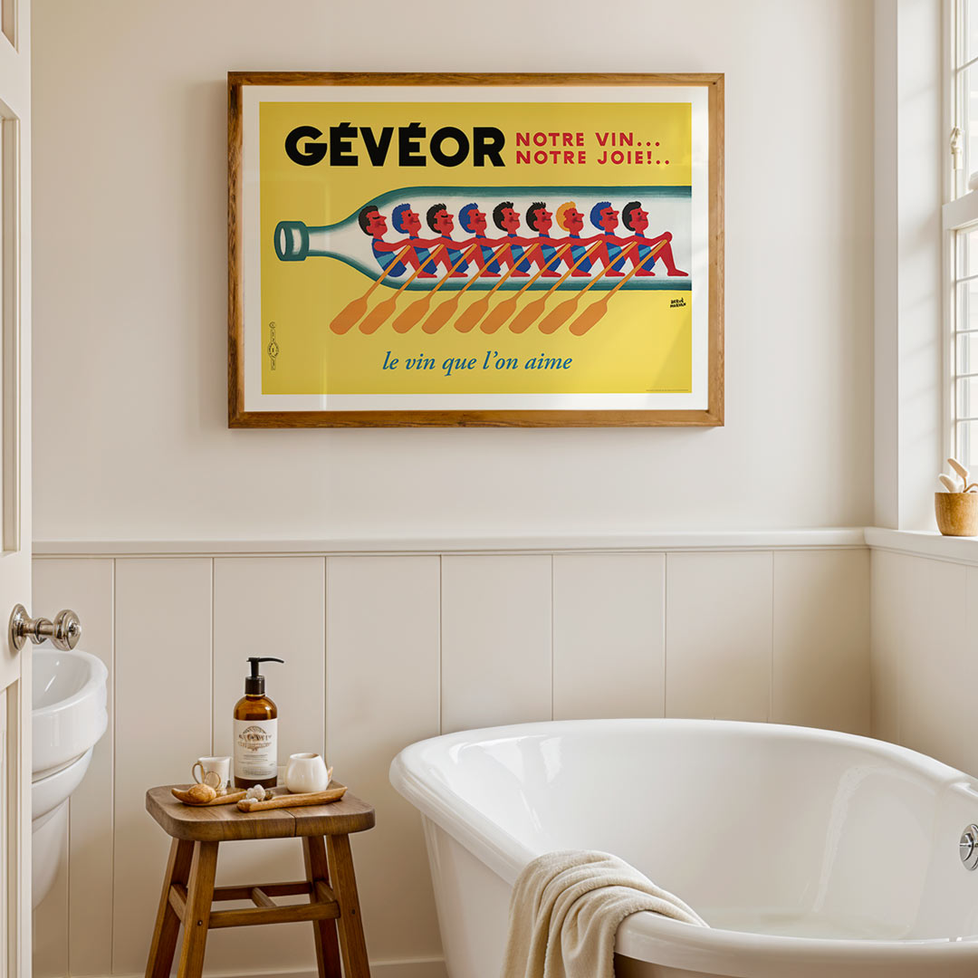 Gévéor Wine Rowers 1950 | French Vintage Advertising Wall Art Print
