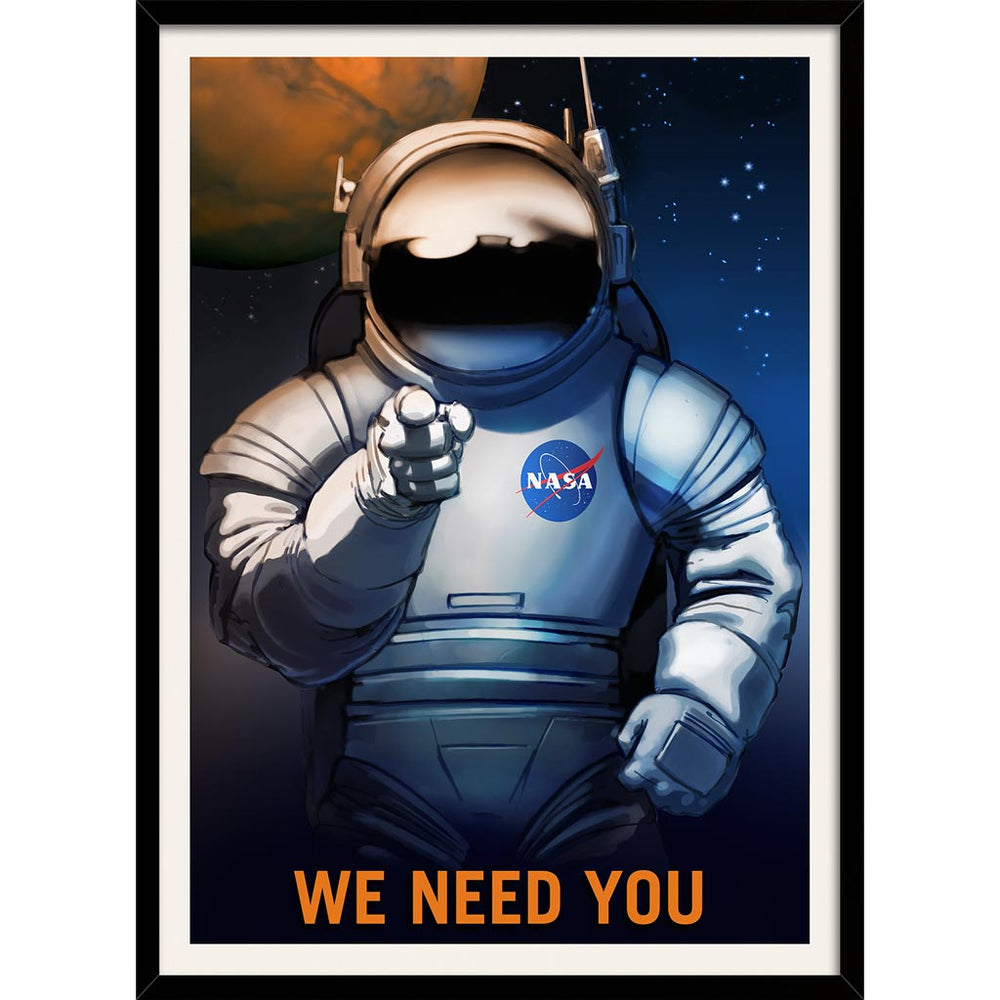 Nasa We Need You | Usa 422Mm X 295Mm 16.6 11.6 A3 / Black Print Art