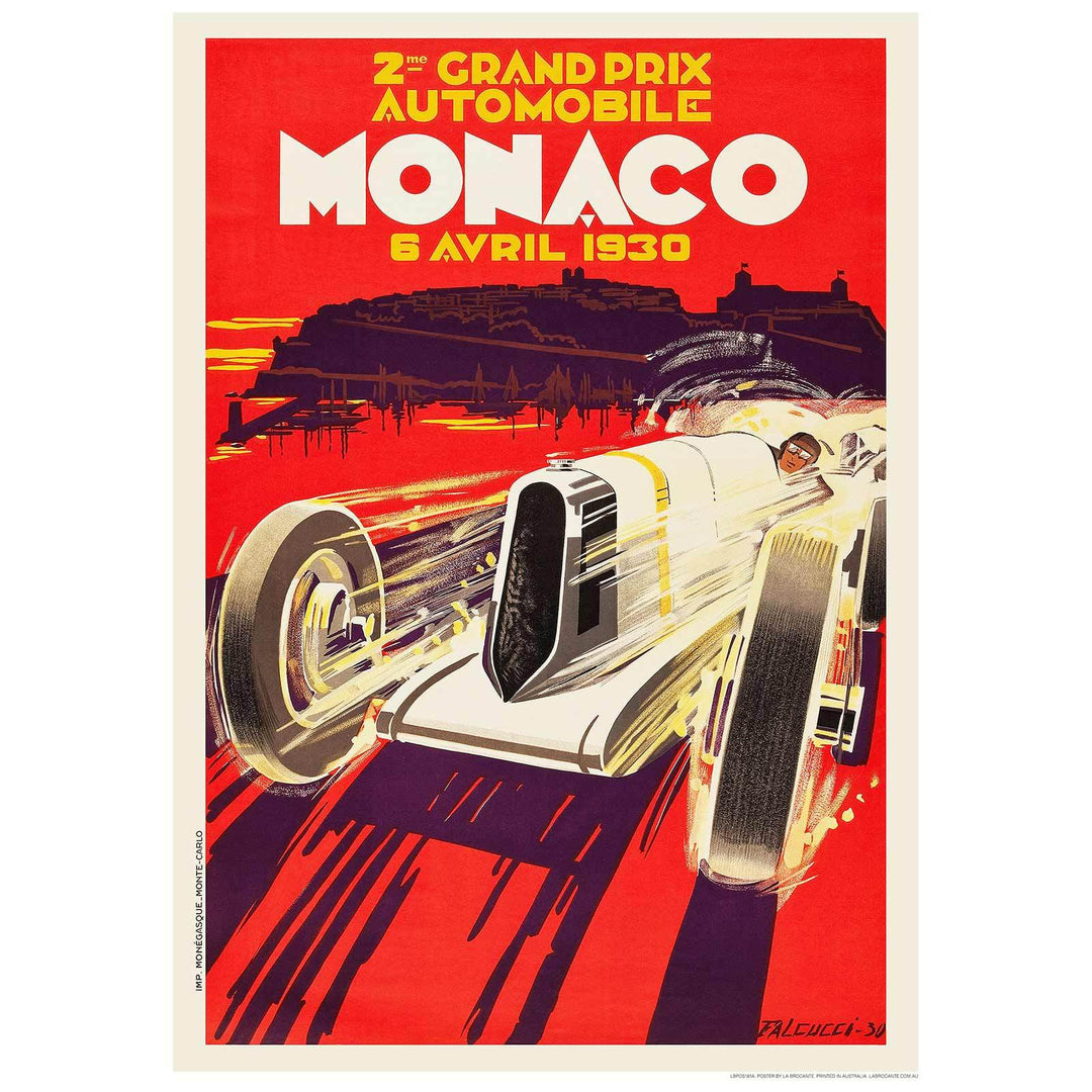 Monaco 1930 | France 422Mm X 295Mm 16.6 11.6 A3 / Unframed Print Art