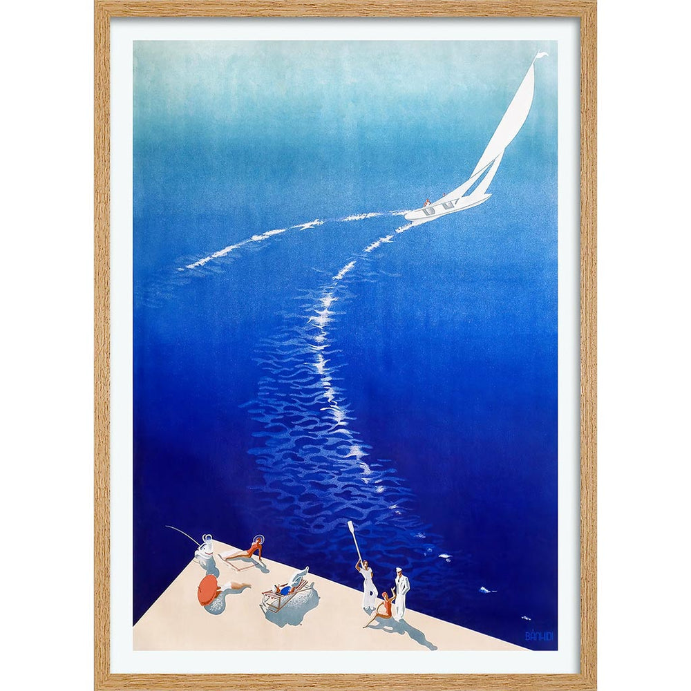 Sail Away | Hungary A4 210 X 297Mm 8.3 11.7 Inches / Framed Print: Natural Oak Timber Print Art