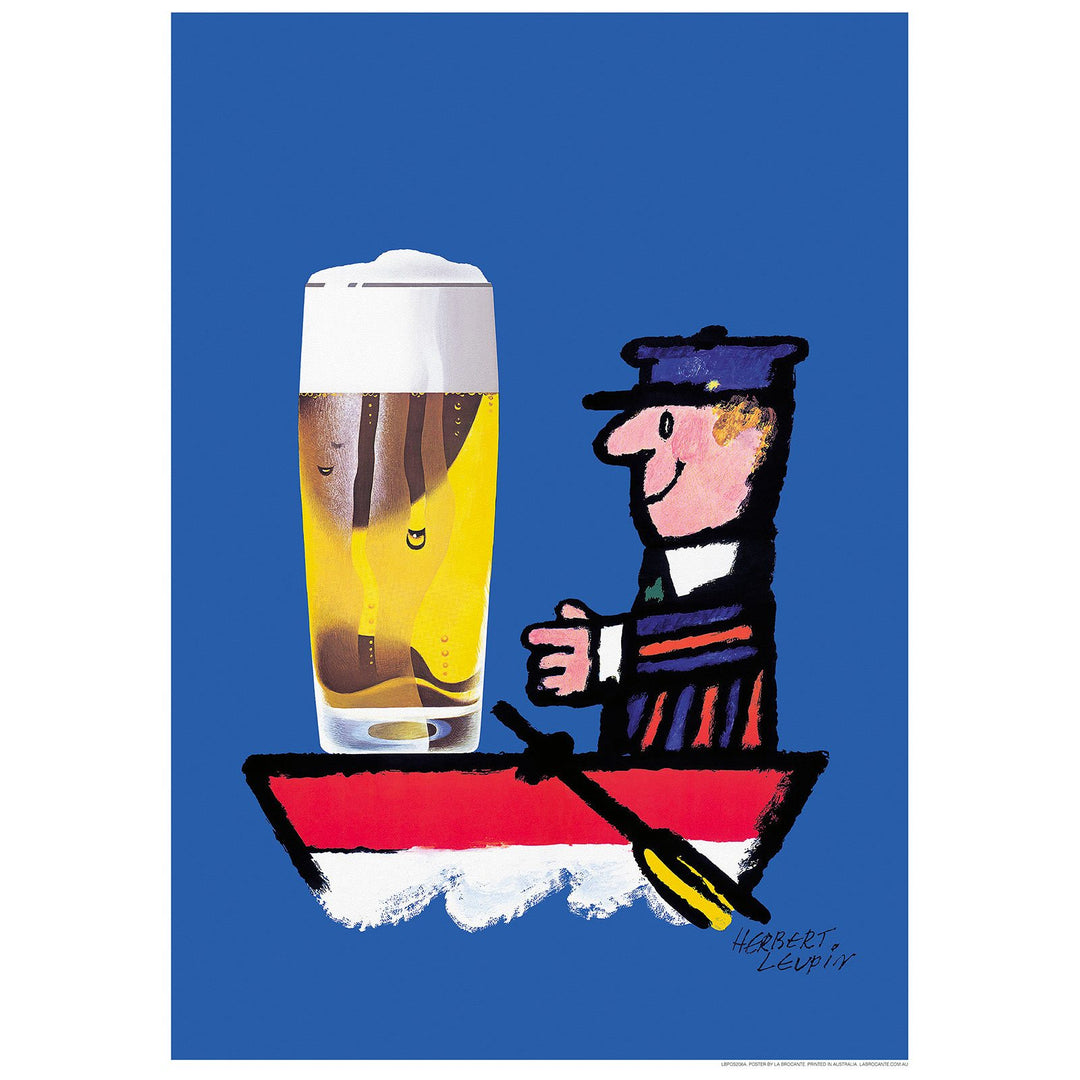 Beer Boat | Germany 422Mm X 295Mm 16.6 11.6 A3 / Unframed Print Art