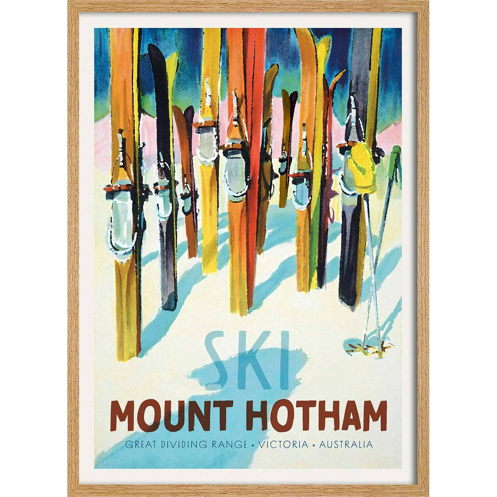 Ski Mount Hotham | Australia 422Mm X 295Mm 16.6 11.6 A3 / Natural Oak Print Art