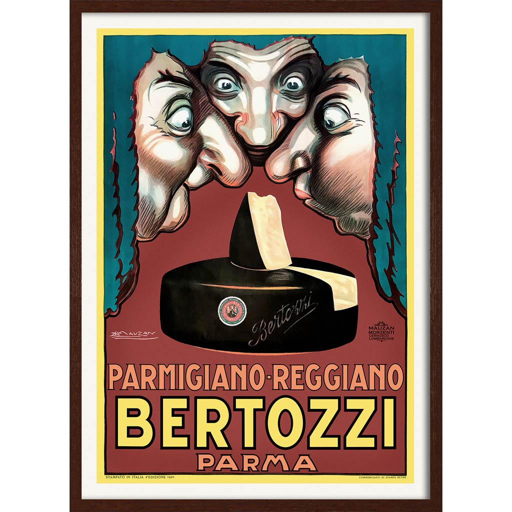 Bertozzi Cheese | Italy A4 210 X 297Mm 8.3 11.7 Inches / Framed Print: Chocolate Oak Timber Print