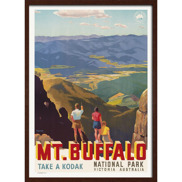 Mt Buffalo | Australia 422Mm X 295Mm 16.6 11.6 A3 / Dark Oak Print Art