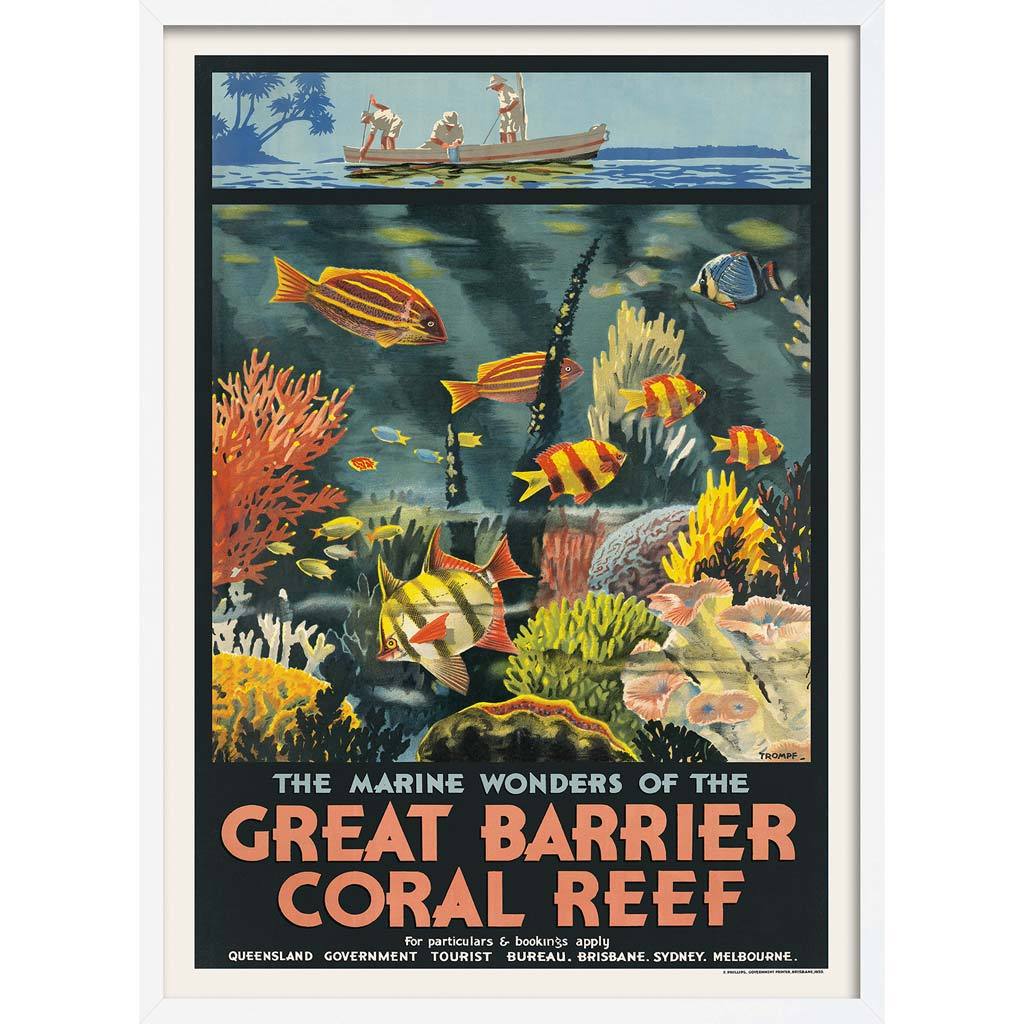 Great Barrier Coral Reef | Australia 422Mm X 295Mm 16.6 11.6 A3 / White Print Art