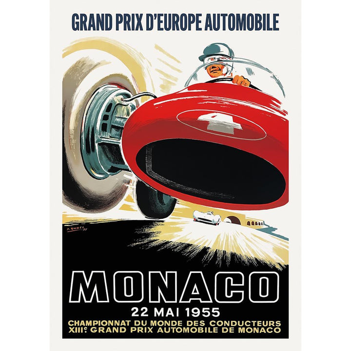 Monaco Grand Prix 1955 | France A3 297 X 420Mm 11.7 16.5 Inches / Unframed Print Art