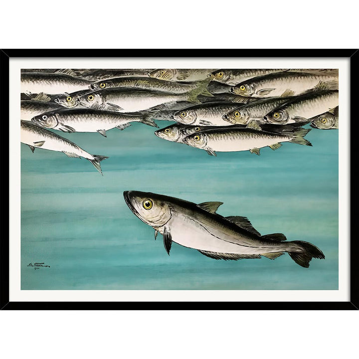 Herrings 1931 | Sweden A3 297 X 420Mm 11.7 16.5 Inches / Framed Print - Black Timber Art