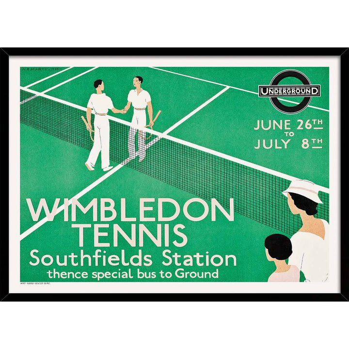 Wimbledon 1933 | United Kingdom A3 297 X 420Mm 11.7 16.5 Inches / Framed Print - Black Timber Art