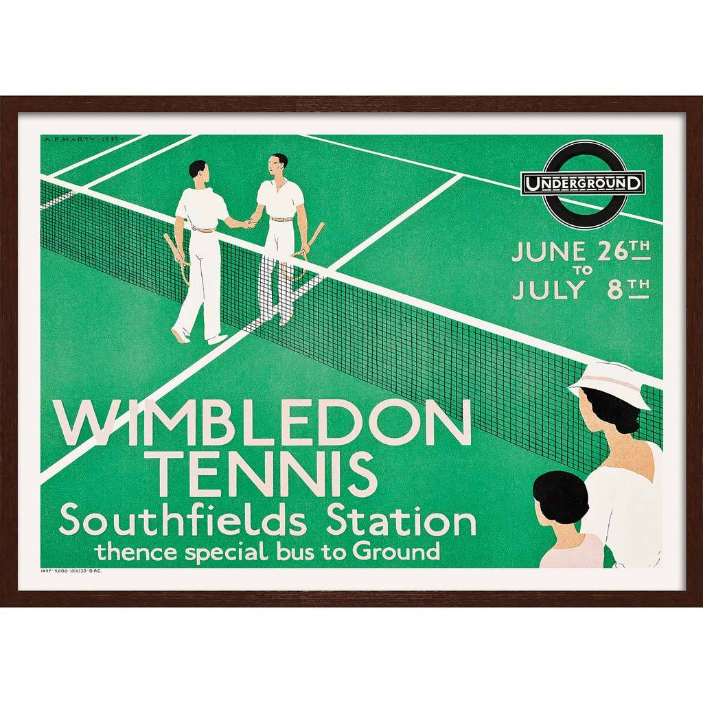 Wimbledon 1933 | United Kingdom A3 297 X 420Mm 11.7 16.5 Inches / Framed Print - Dark Oak Timber Art