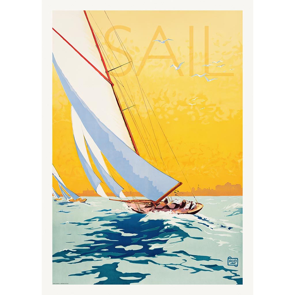 Sail | France A3 297 X 420Mm 11.7 16.5 Inches / Unframed Print Art