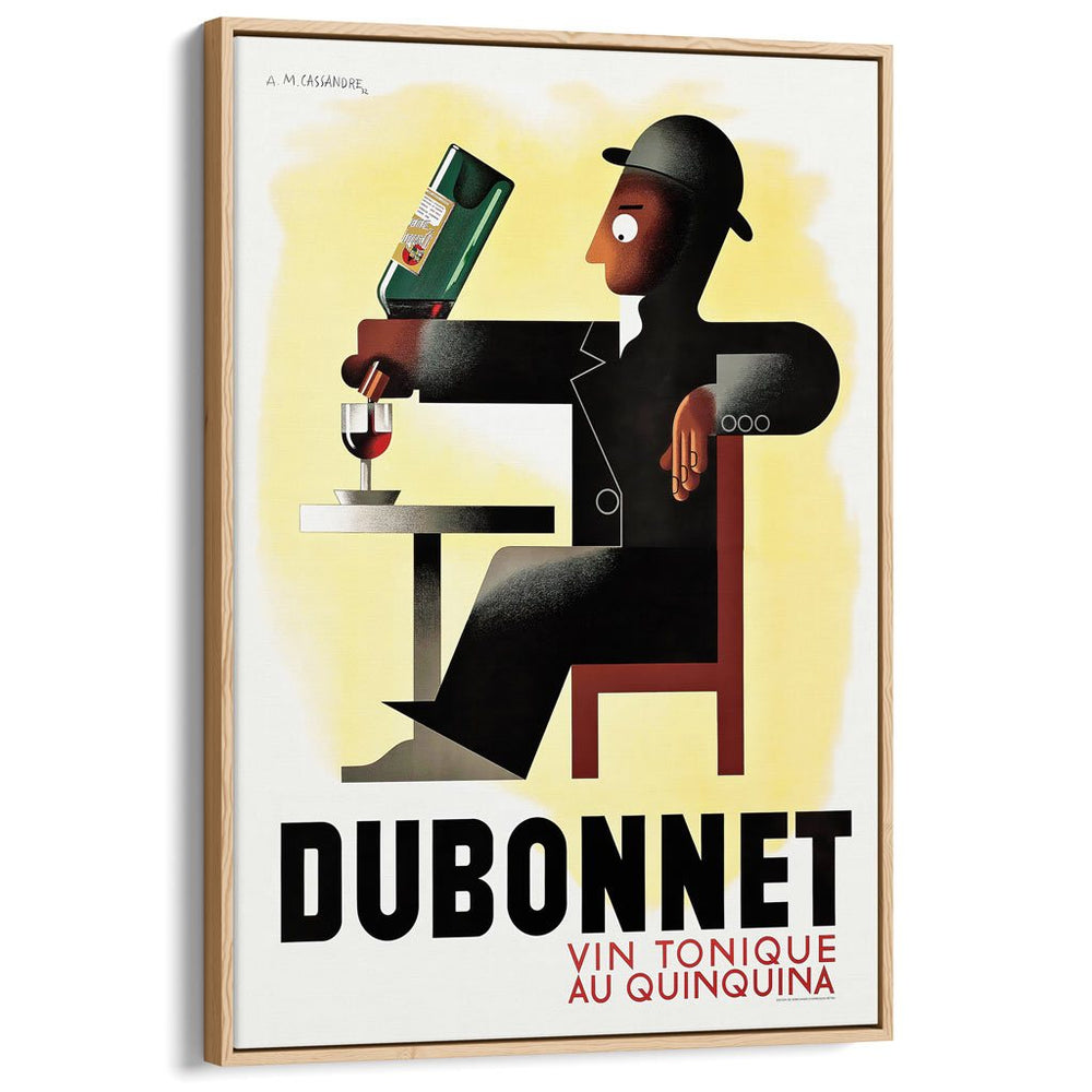 Dubonnet 1932 | France A3 297 X 420Mm 11.7 16.5 Inches / Canvas Floating Frame - Natural Oak Timber