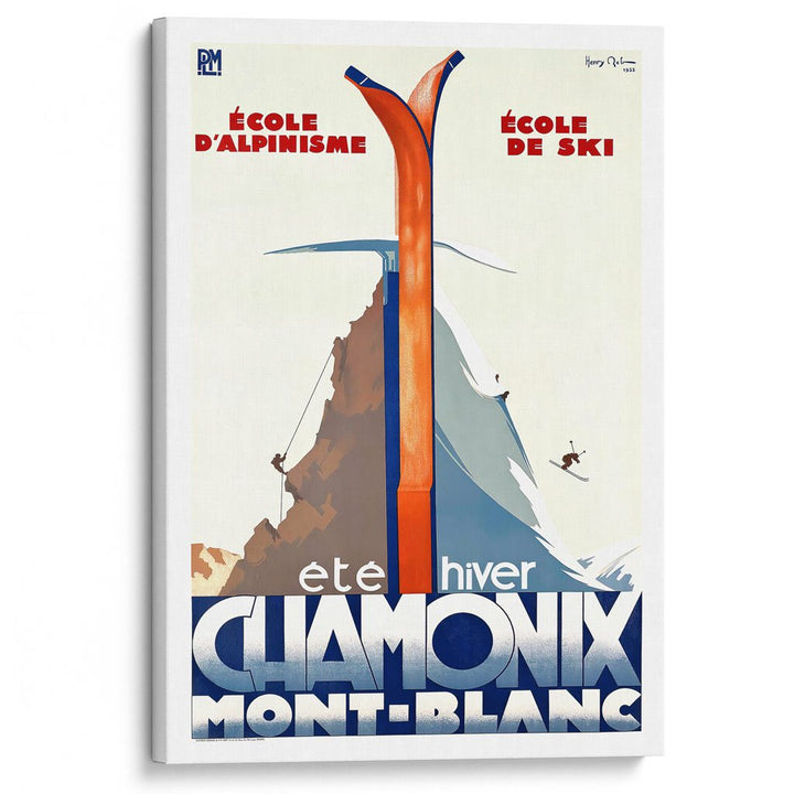 Chamonix Mont-Blanc | France A3 297 X 420Mm 11.7 16.5 Inches / Stretched Canvas Print Art