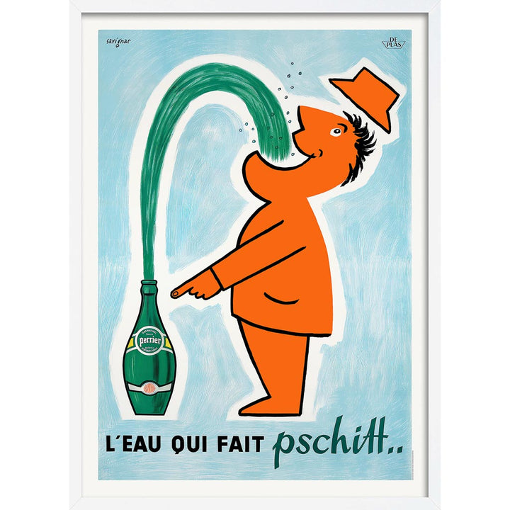 Perrier Pschitt | France A3 297 X 420Mm 11.7 16.5 Inches / Framed Print - White Timber Art