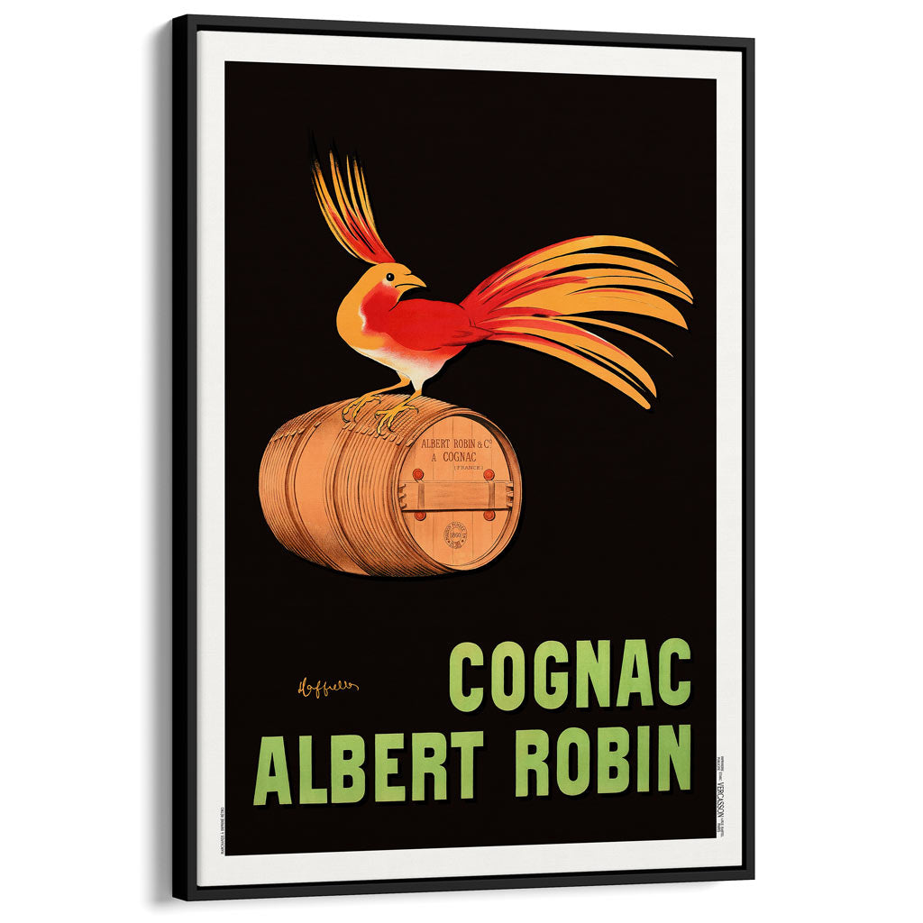 Cognac Albert Robin 1906 | France A3 297 X 420Mm 11.7 16.5 Inches / Canvas Floating Frame - Black