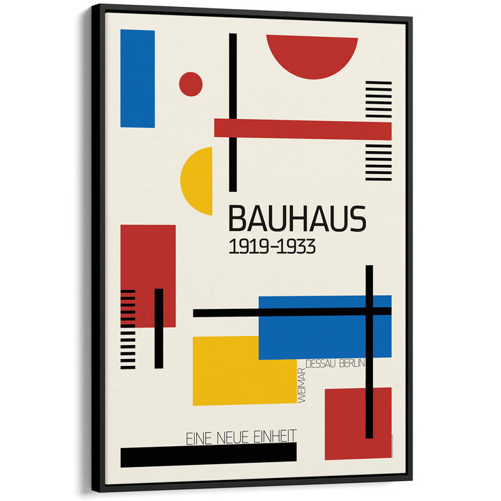 Bauhaus A New Unity | Germany A4 210 X 297Mm 8.3 11.7 Inches / Canvas Floating Frame: Black Timber