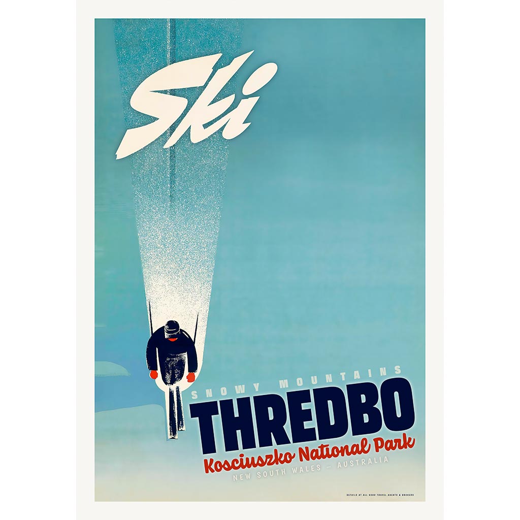 Ski Thredbo | Australia A4 210 X 297Mm 8.3 11.7 Inches / Unframed Print Art