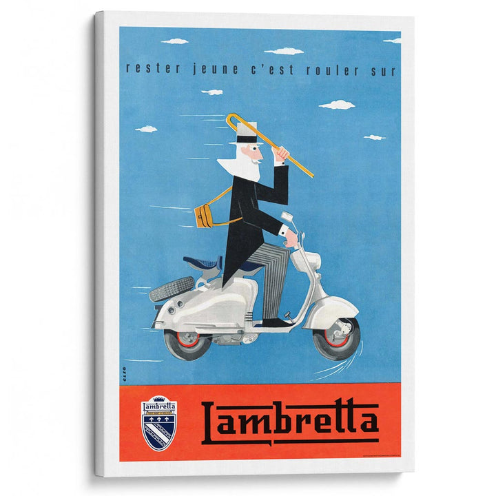 Lambretta Scooters | Italy A4 210 X 297Mm 8.3 11.7 Inches / Stretched Canvas Print Art