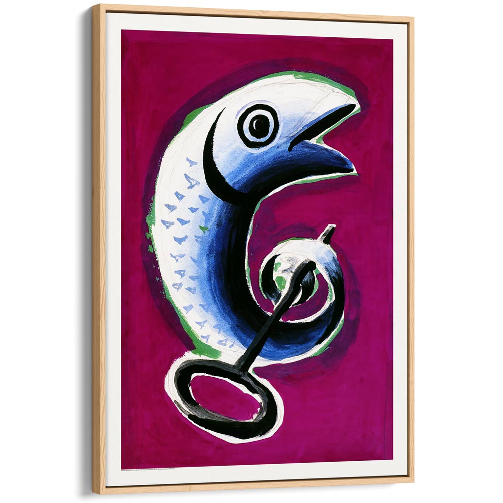 La Sardine | France A4 210 X 297Mm 8.3 11.7 Inches / Canvas Floating Frame: Natural Oak Timber Print