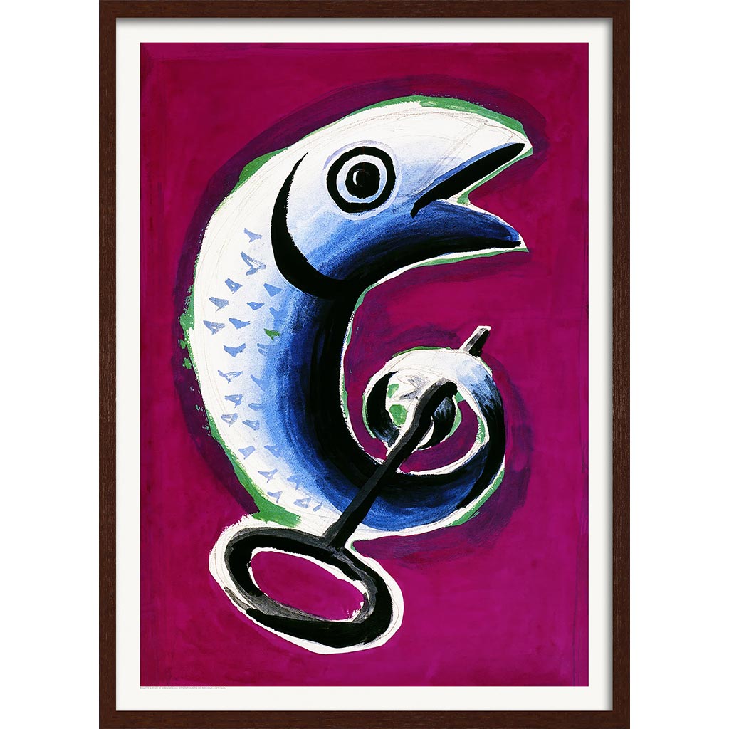 La Sardine | France A4 210 X 297Mm 8.3 11.7 Inches / Framed Print: Chocolate Oak Timber Print Art