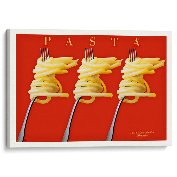 Pasta Feast | France A4 210 X 297Mm 8.3 11.7 Inches / Stretched Canvas Print Art