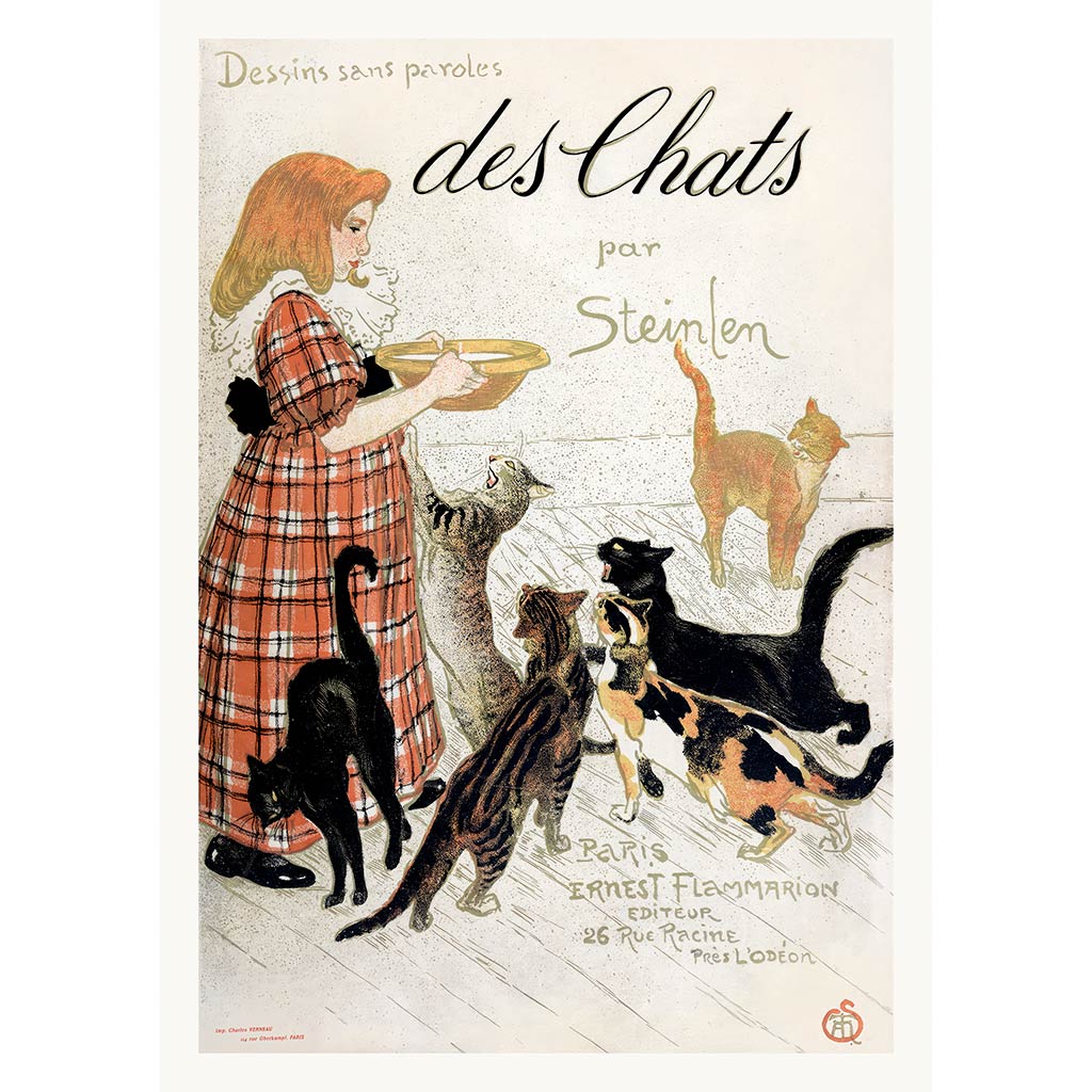 Steinlen Des Chats | France A4 210 X 297Mm 8.3 11.7 Inches / Unframed Print Art
