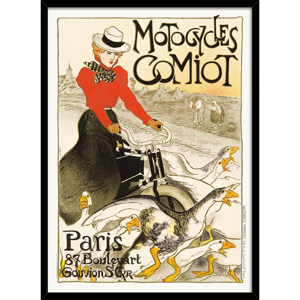 Steinlen Comiot Geese | France A4 210 X 297Mm 8.3 11.7 Inches / Framed Print: Black Timber Print Art